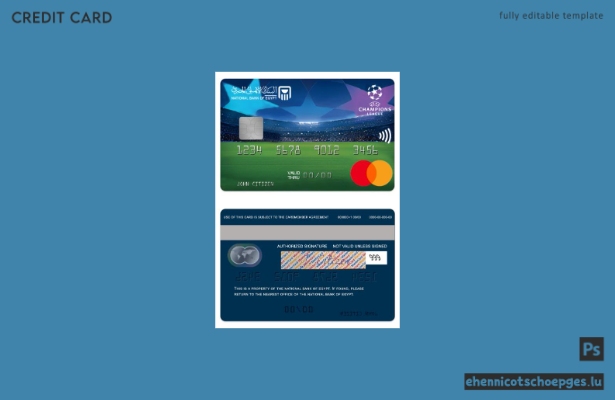 Beispielvorschau für eine Mastercard der ägyptischen Nationalbank zur UEFA Champions League
